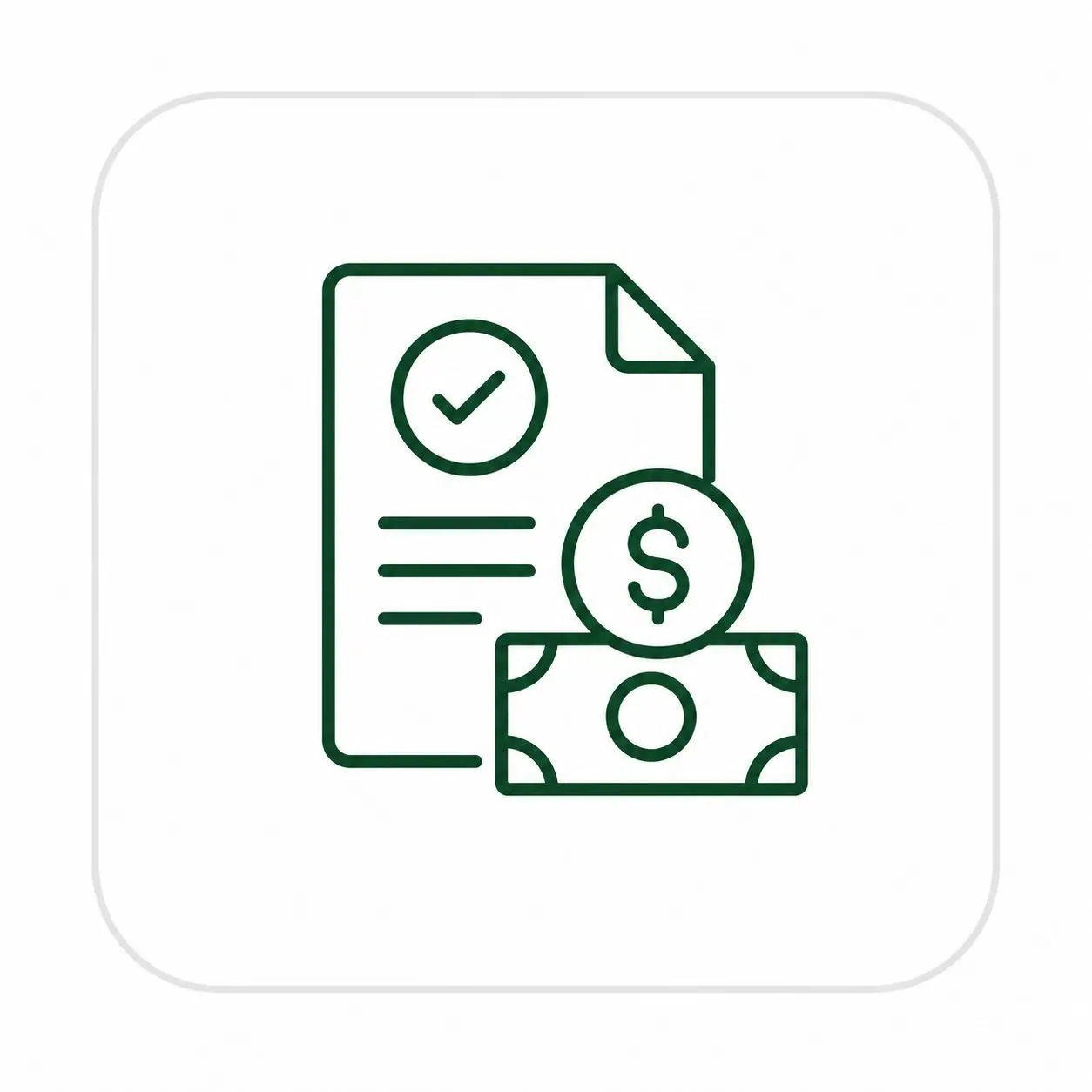 Proforma invoice and deposit payment icon